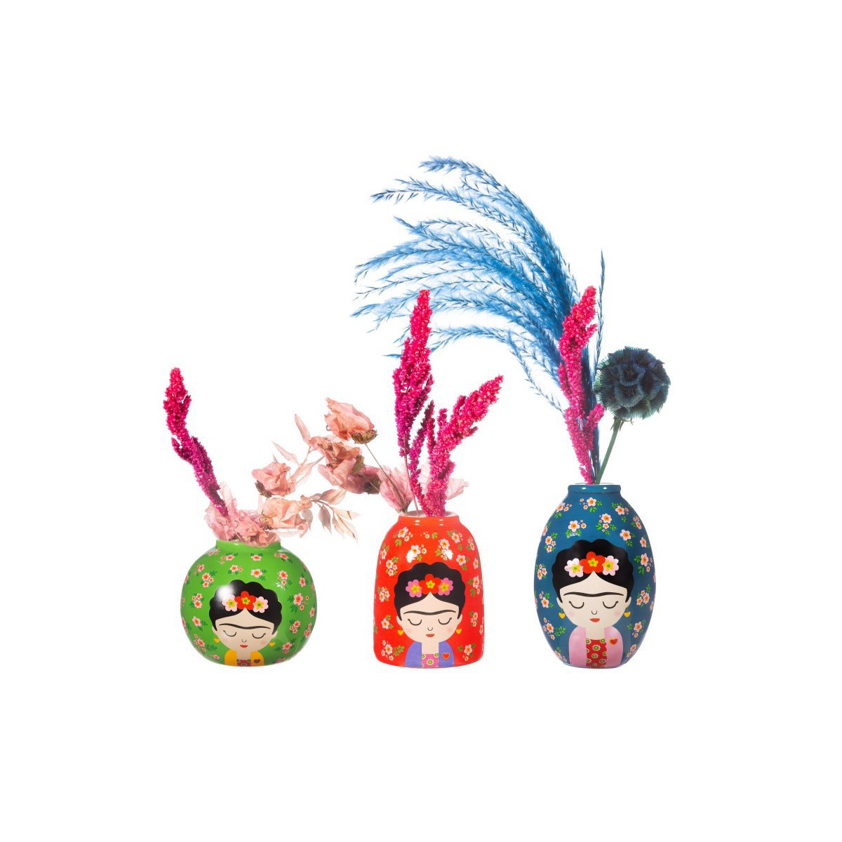 Sass & Belle - Floreros Frida Floral - Set De 3