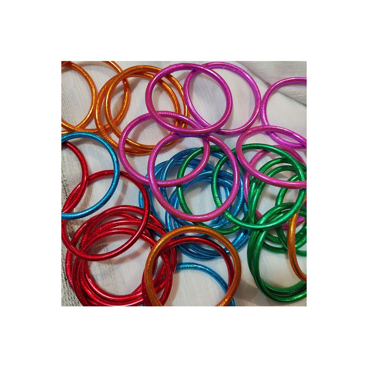 Pulsera Budista Pan de Oro Gruesa - Naranja