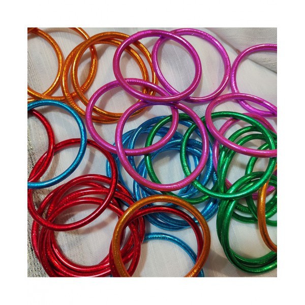 Thick Gold Leaf Buddhist Bracelet - Orange