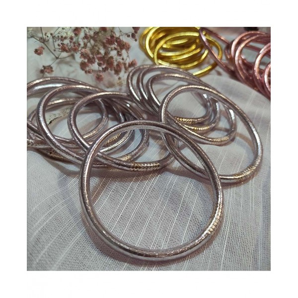 Buddhist Bracelet Thick Gold Leaf - Silver