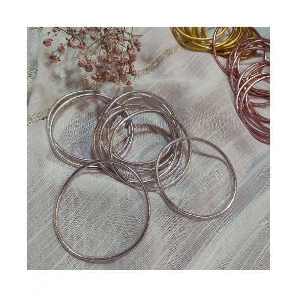 Thin Gold Leaf Buddhist Bracelet - Silver