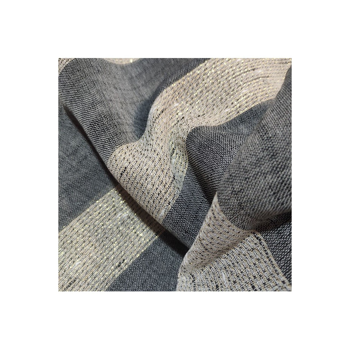 Black Glitter Striped Foulard