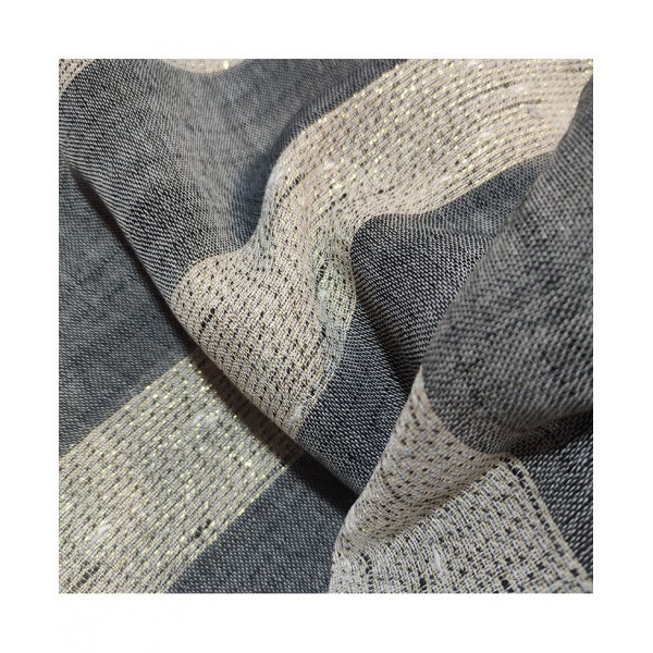 Black Glitter Striped Foulard
