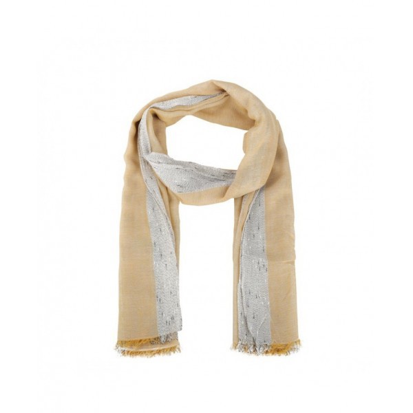 Ocher Glitter Striped Foulard
