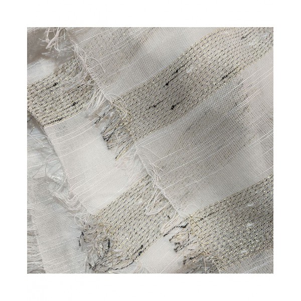 White Glitter Striped Foulard