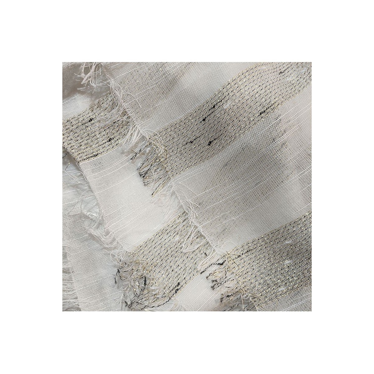 White Glitter Striped Foulard