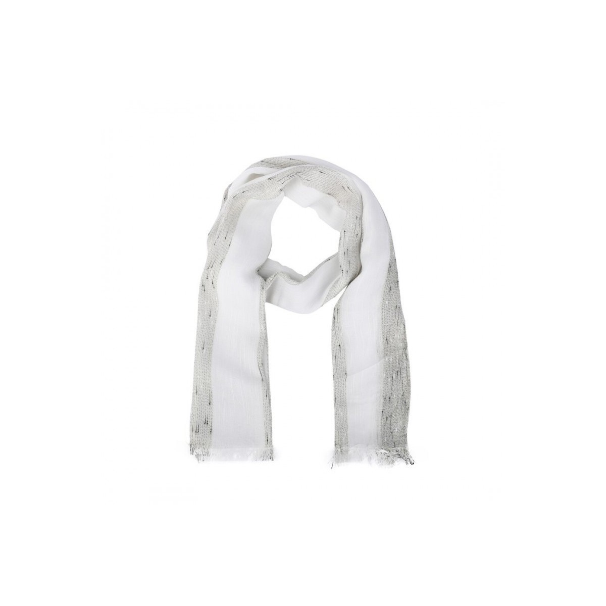 White Glitter Striped Foulard