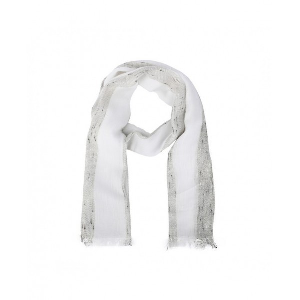 White Glitter Striped Foulard