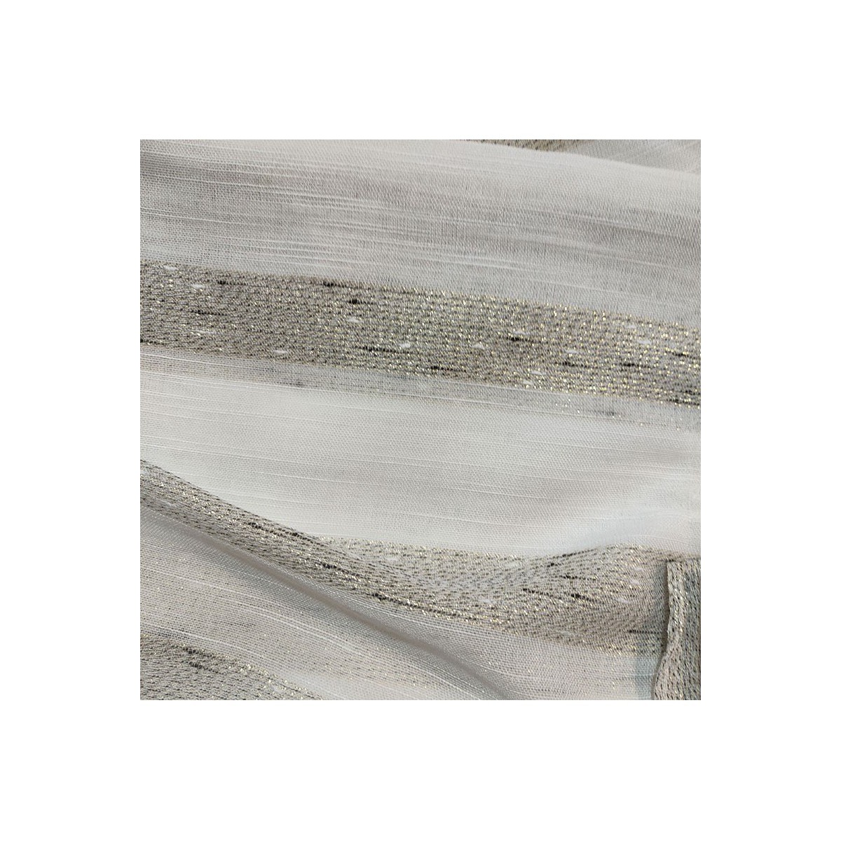 White Glitter Striped Foulard