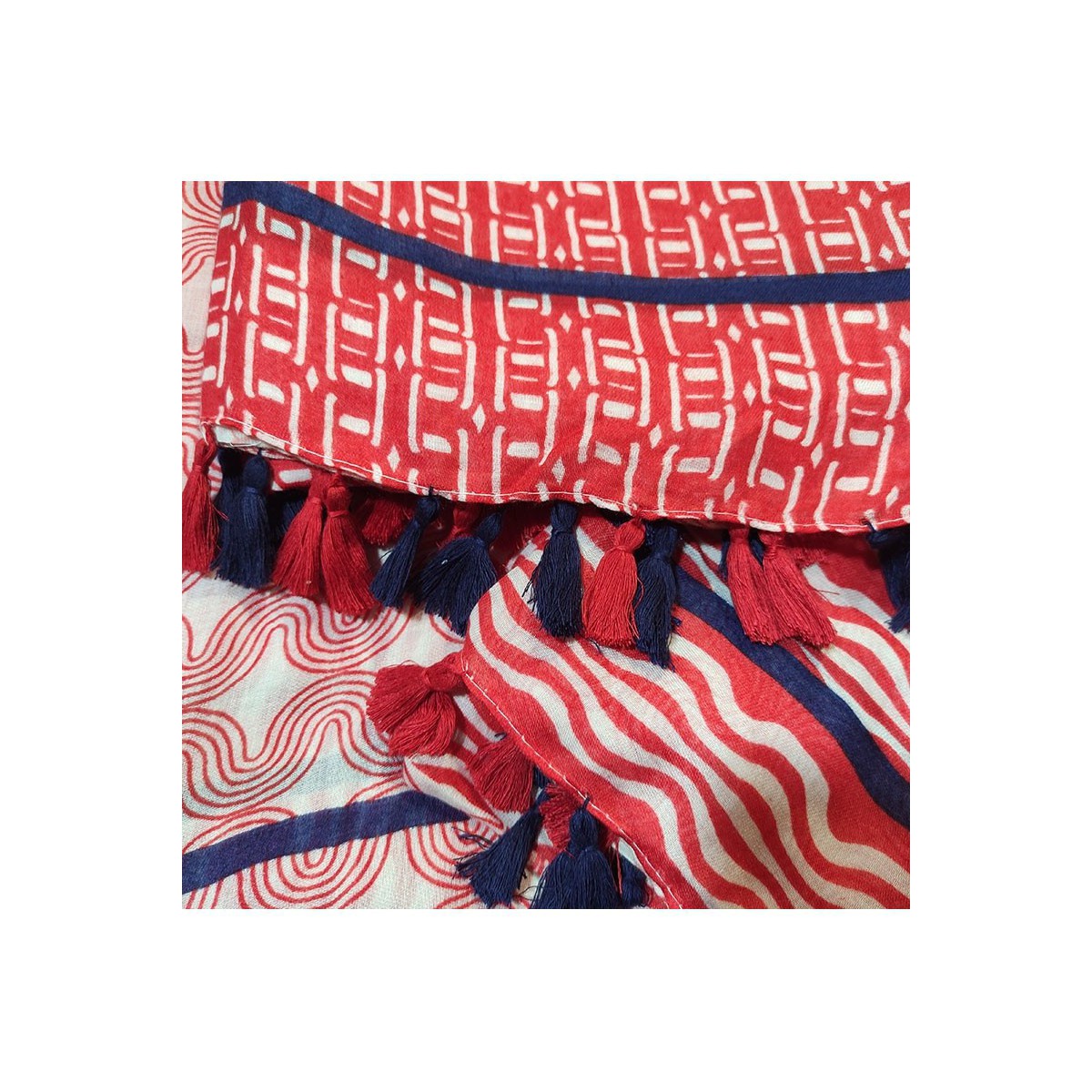 Red Framed Foulard
