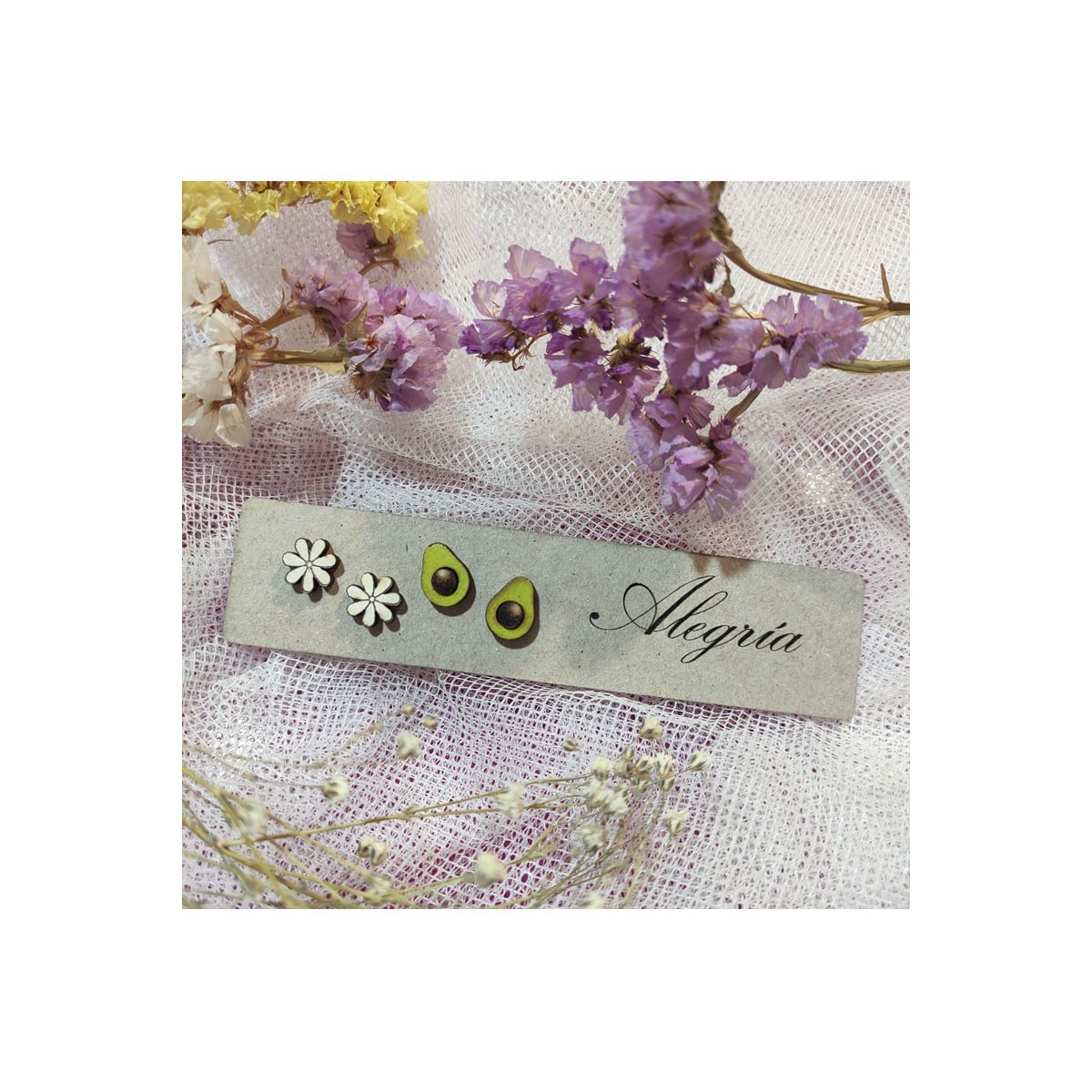 Vintage Petals + Avocado Earrings - 2 sets