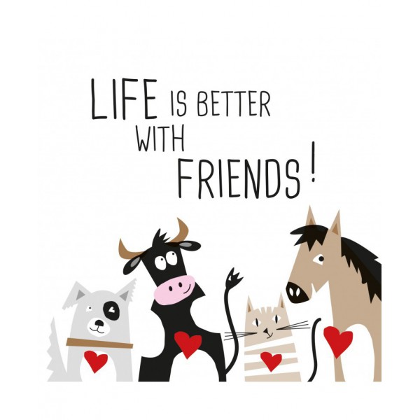 With Friends -food napkins 33x33 cm