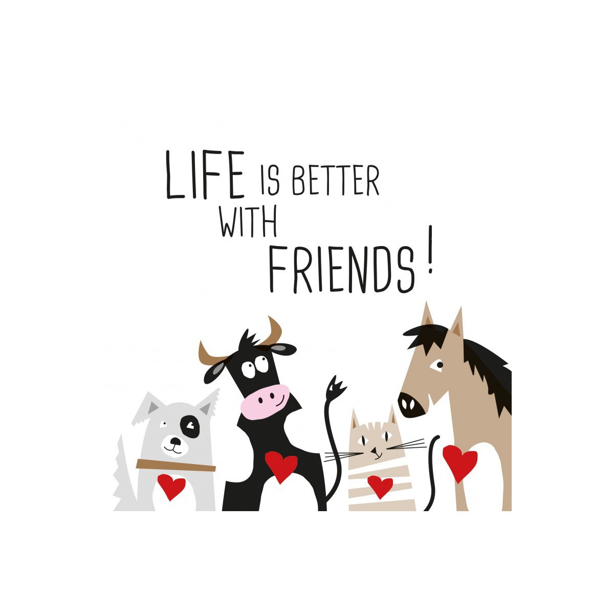 With Friends -food napkins 33x33 cm