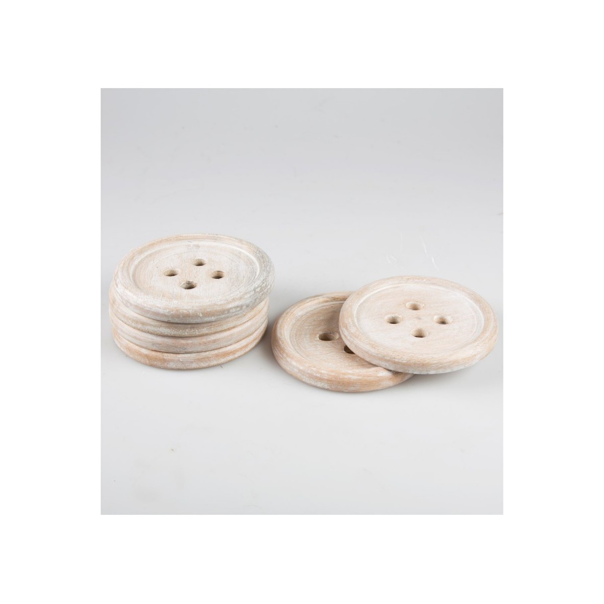 Sass & Belle - Wooden Bulton Coaster - Set of 6