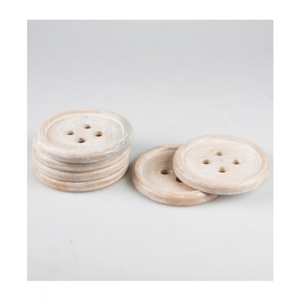 Sass & Belle - Wooden Bulton Coaster - Set of 6