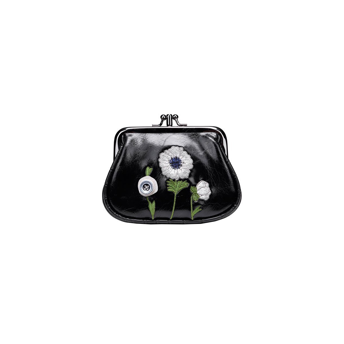 Vendula White Poppy - Clip Coin Purse