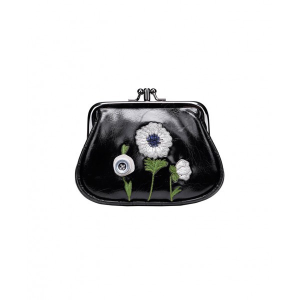 Vendula White Poppy - Clip Coin Purse