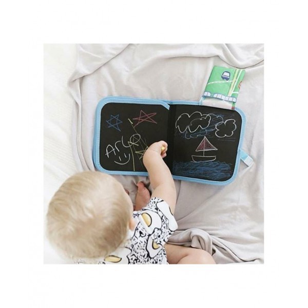 JAQ JAQ BIRD - DOODLE IT & GO CHALK BOOK - TRAINS