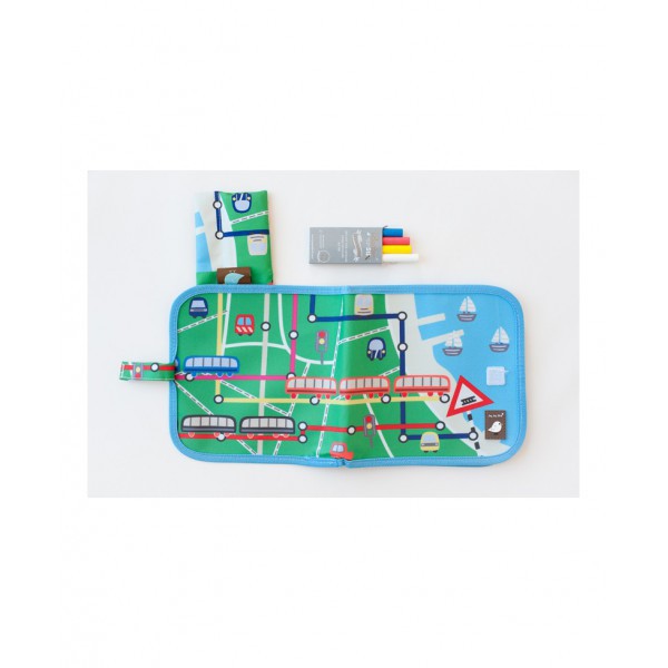 JAQ JAQ BIRD - DOODLE IT & GO CHALK BOOK - TRAINS