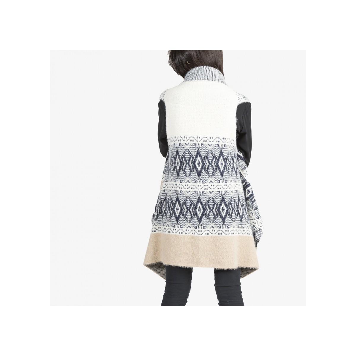 Tantrend Vest Ethnical- Ivory and Grey