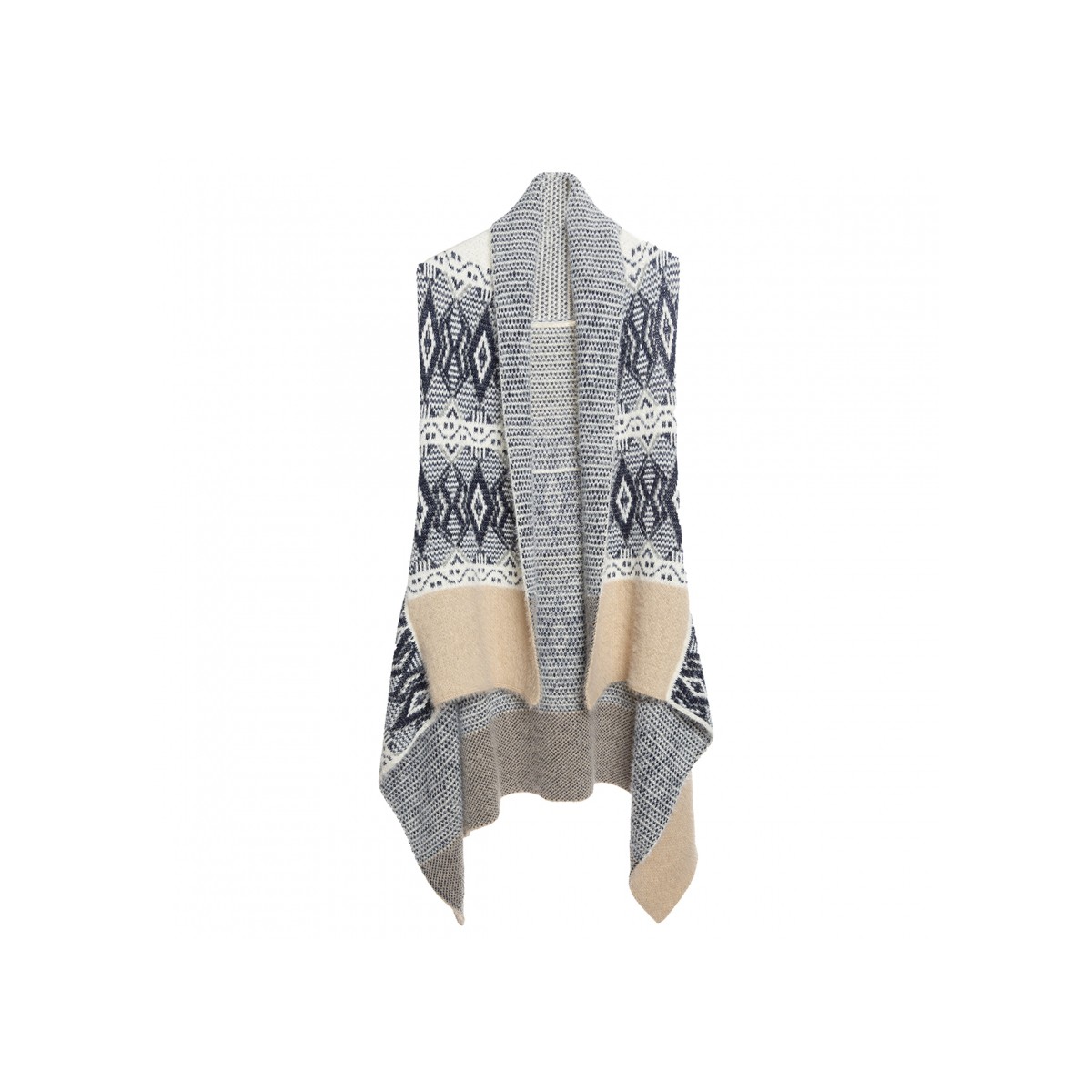 Tantrend Vest Ethnical- Ivory and Grey