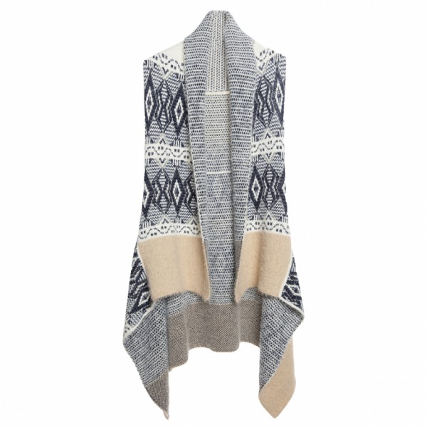Tantrend Chaleco Étnico - Marfil /Gris