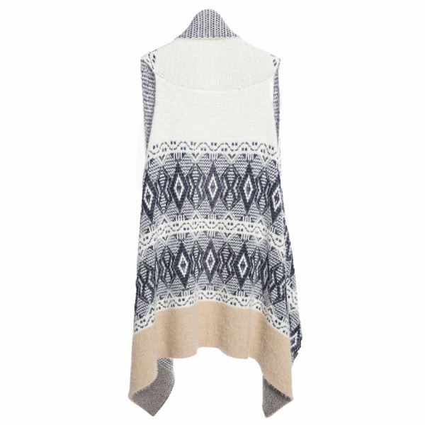 Tantrend Vest Ethnical- Ivory and Grey