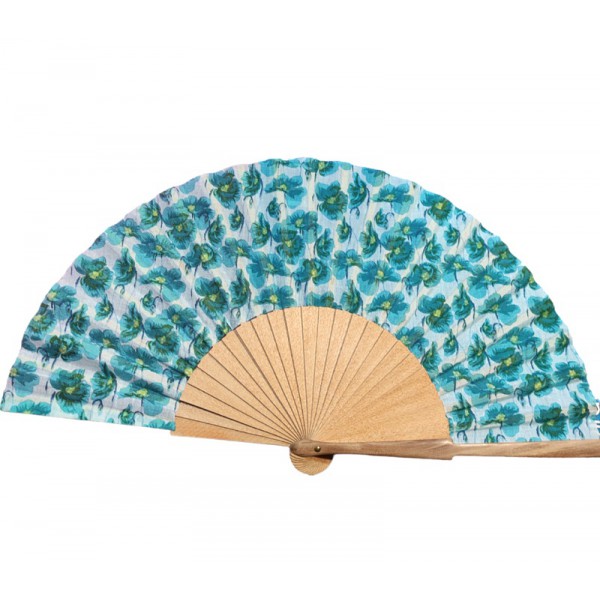 Green Flower Fan - Polished Sycamore