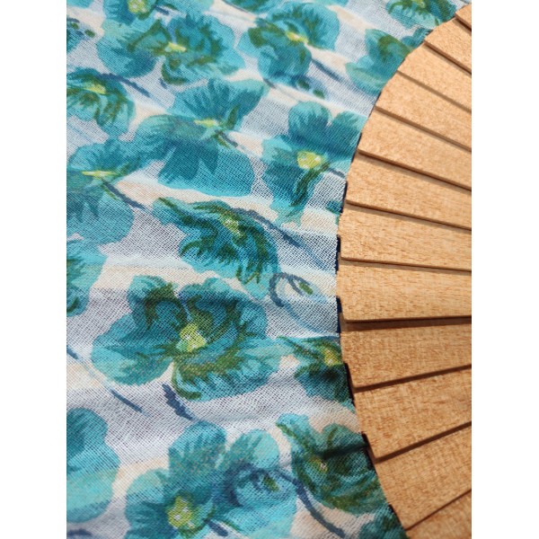 Green Flower Fan - Polished Sycamore