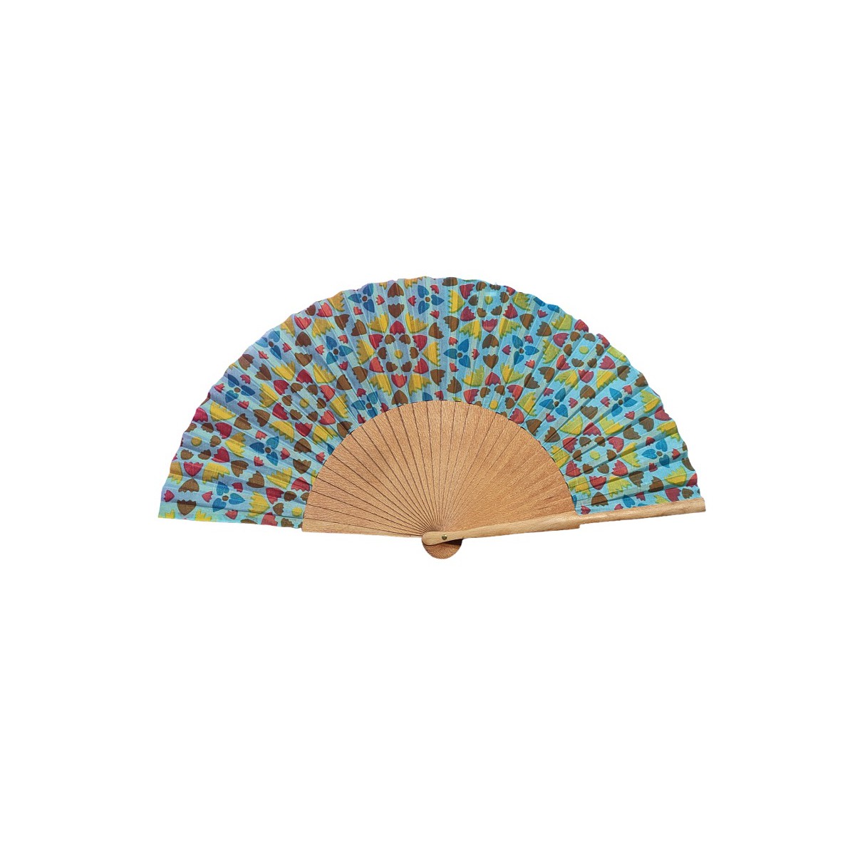 Blue Hearts Fan - Polished Sycamore