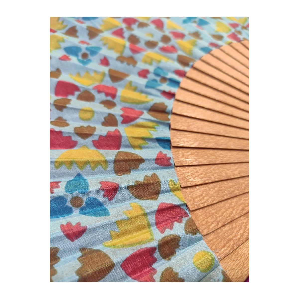 Blue Hearts Fan - Polished Sycamore