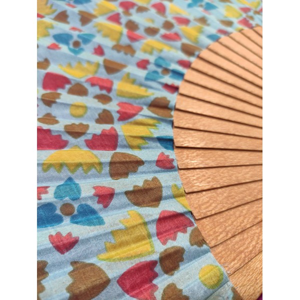 Blue Hearts Fan - Polished Sycamore