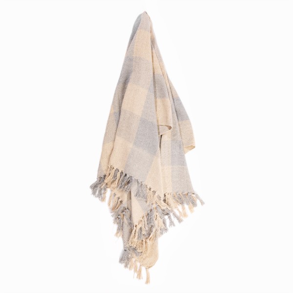 Sass & Belle - Grey Gingham Throw