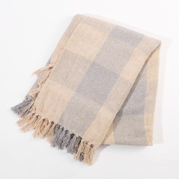 Sass & Belle - Grey Gingham Throw