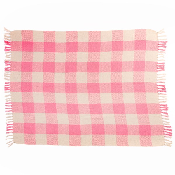 Sass & Belle - Pink Gingham Throw