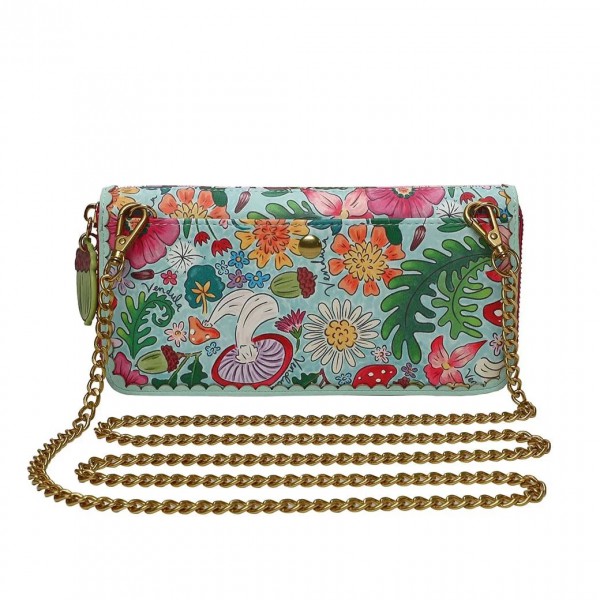 Vendula Fairy Village Large Wallet With Shoulder Strap and Zipper Around