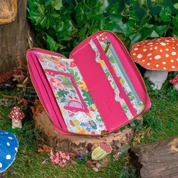 Vendula Fairy Village Large Wallet With Shoulder Strap and Zipper Around