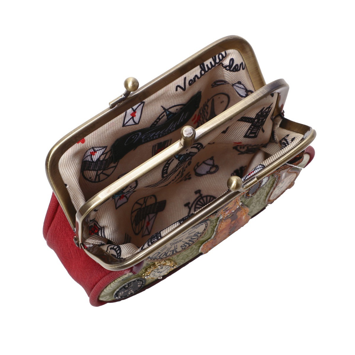 Tick ​​Tock Clock Shop Kiss-Lock Coin Purse