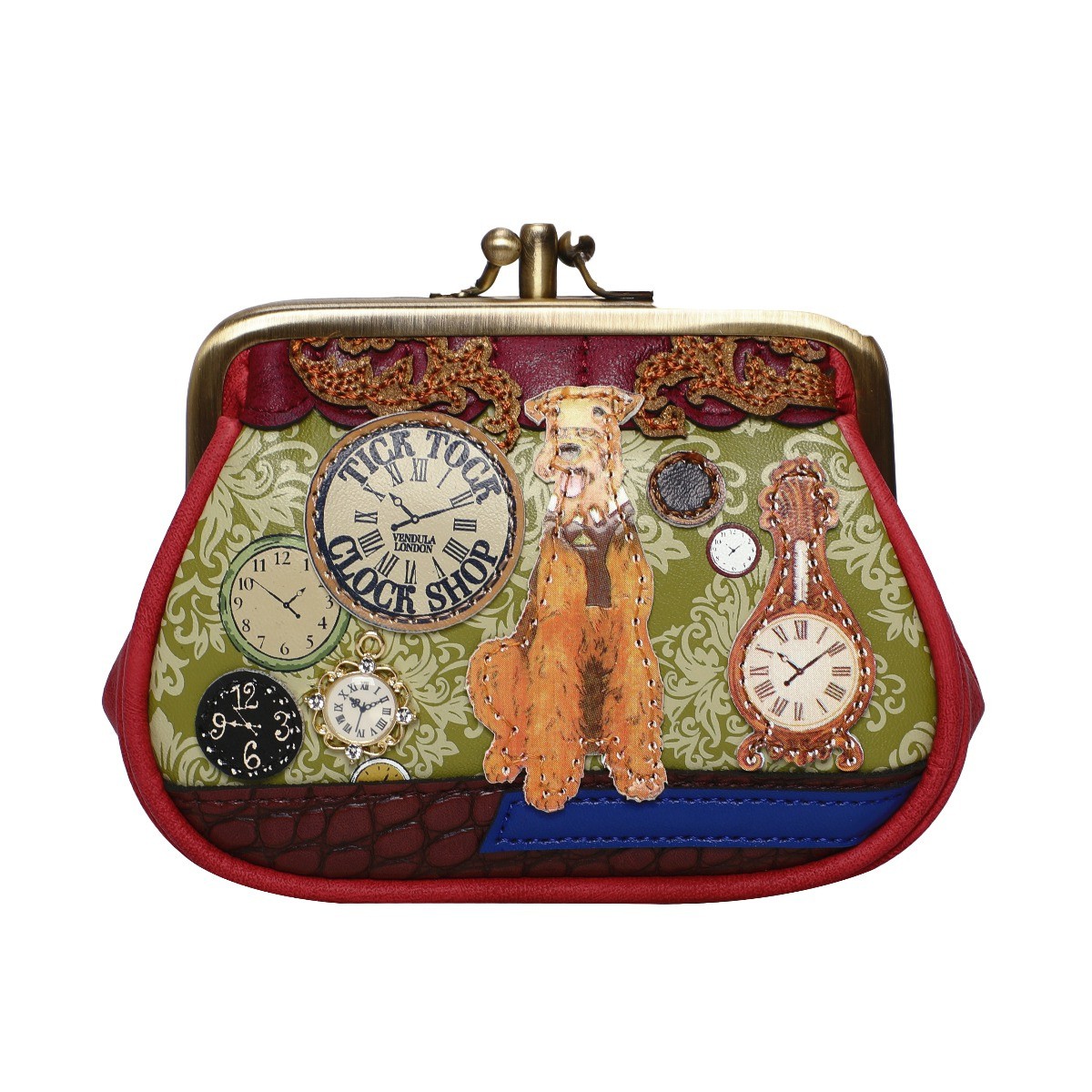 Tick ​​Tock Clock Shop Kiss-Lock Coin Purse