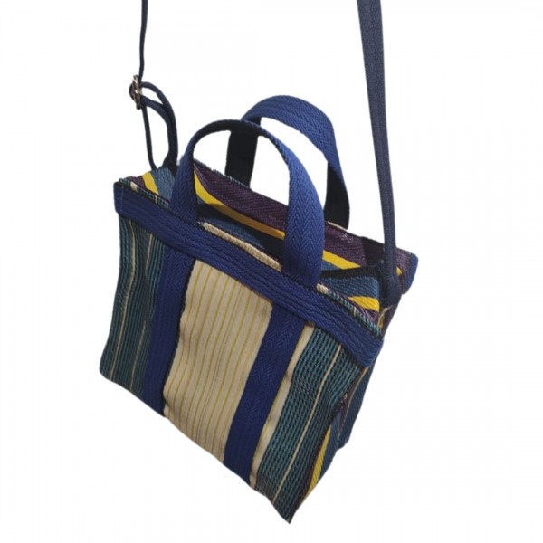 BABACHIC - Mini bolso retro con asas - Azul