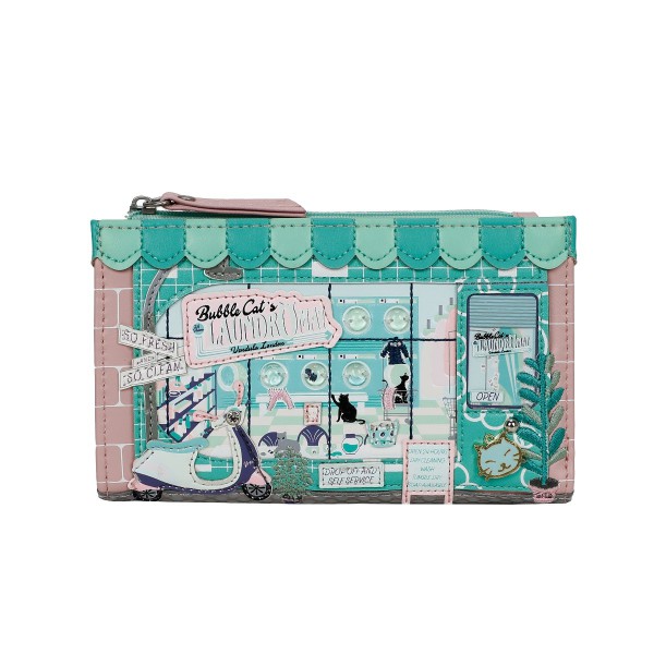 Bubble Cats Laundromat Compact Fold Wallet
