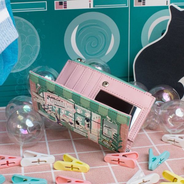 Vendula Bubble Cats Laundromat - Cartera Doblada Compacta