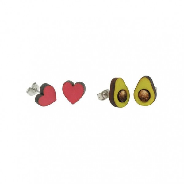 Pendientes Corazones + Aguacates