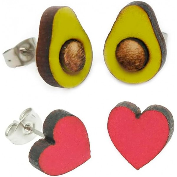 copy of Avocado + Animal Print Leopard + Daisy + Petals Earrings